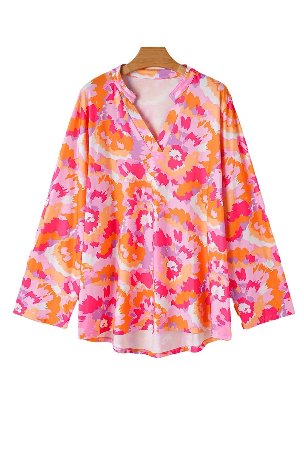 Chic pink floral plus size blouse - Love Salve
